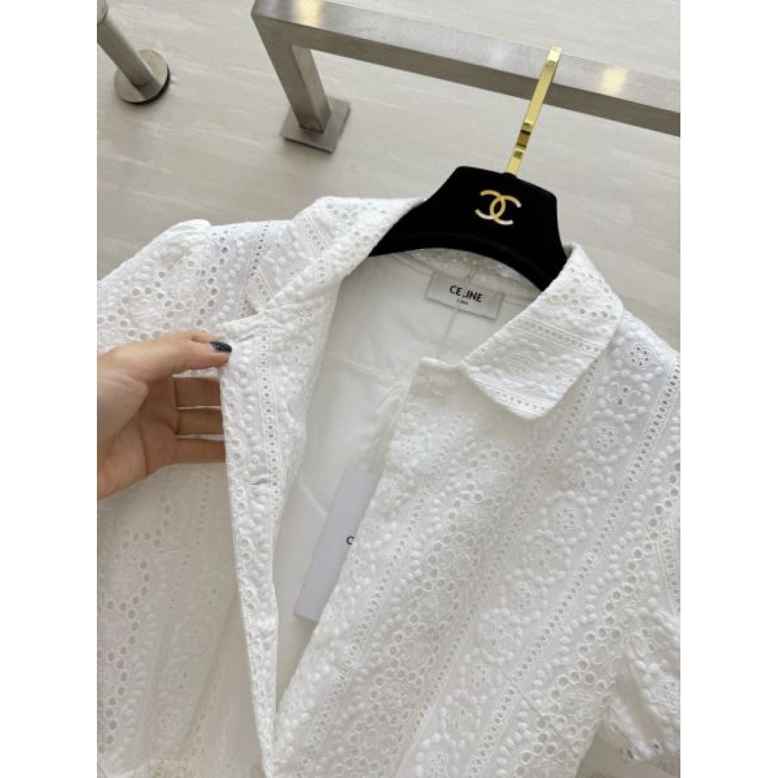 ウエストマーク Aライン CELINE セリーヌ コピー 半袖ワンピース フレンチムード