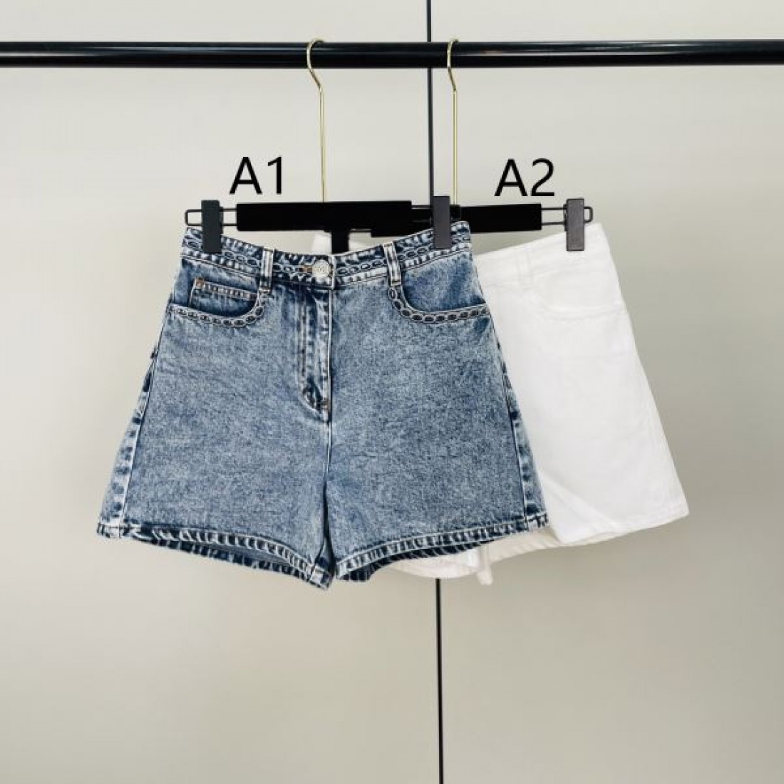 ワイドフォルム ヴィンテージブルー CHANEL シャネル コピー ショートデニム デイリーカジュアル