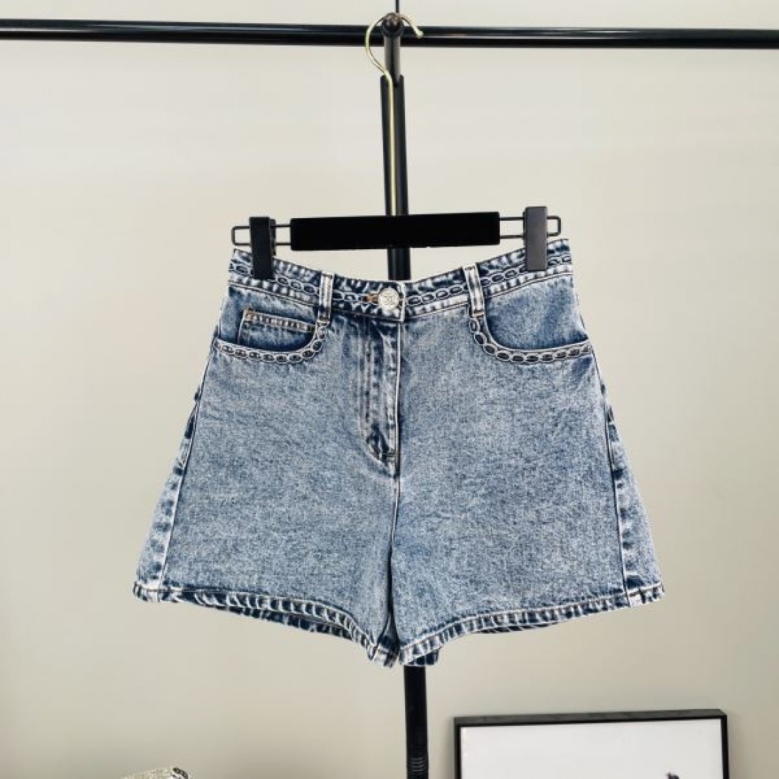ワイドフォルム ヴィンテージブルー CHANEL シャネル コピー ショートデニム デイリーカジュアル