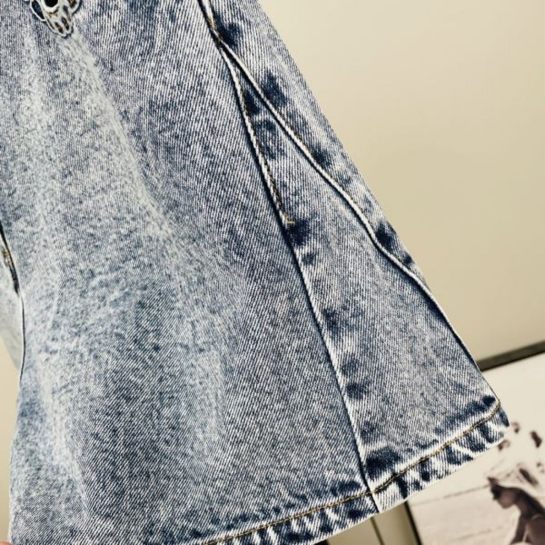 ワイドフォルム ヴィンテージブルー CHANEL シャネル コピー ショートデニム デイリーカジュアル