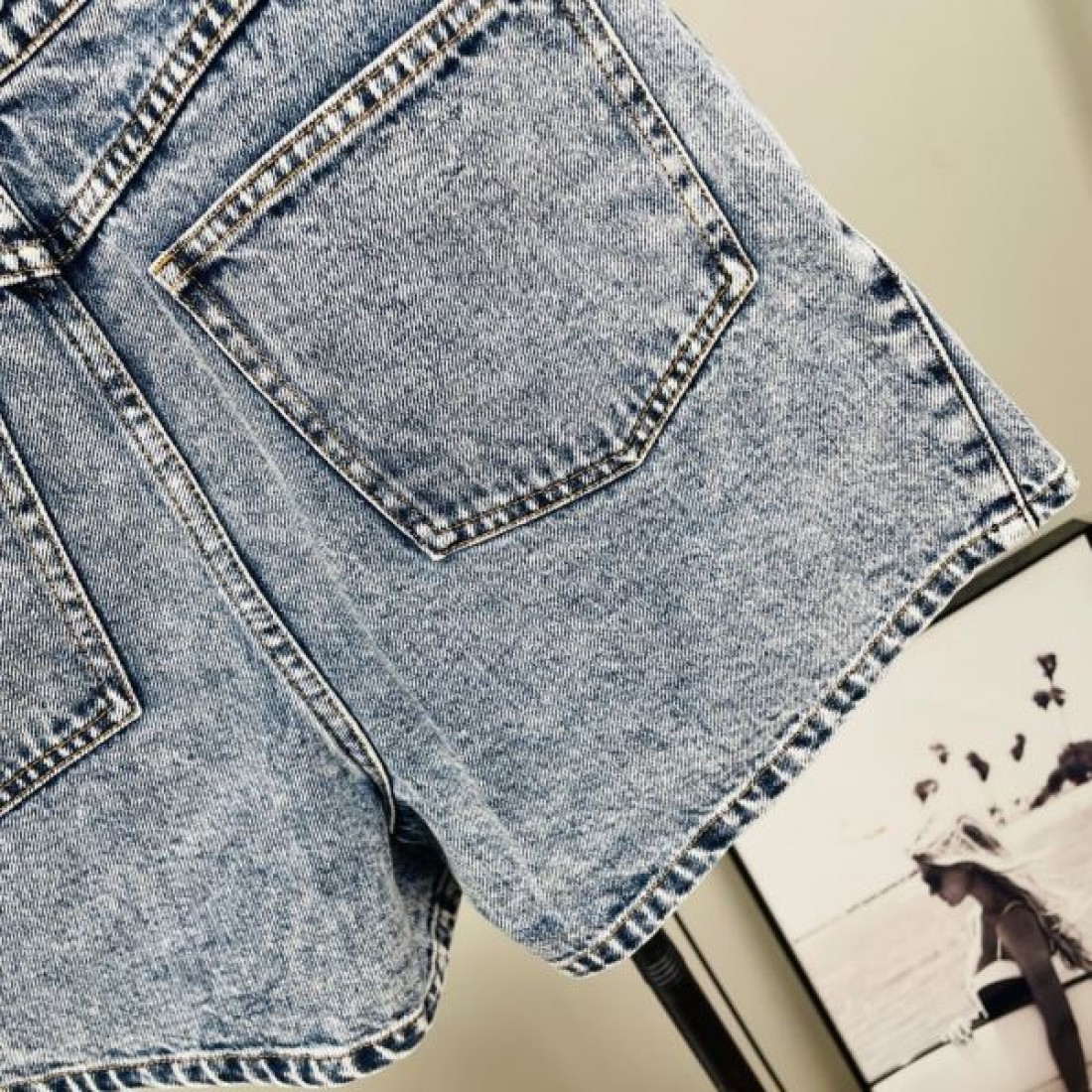 ワイドフォルム ヴィンテージブルー CHANEL シャネル コピー ショートデニム デイリーカジュアル