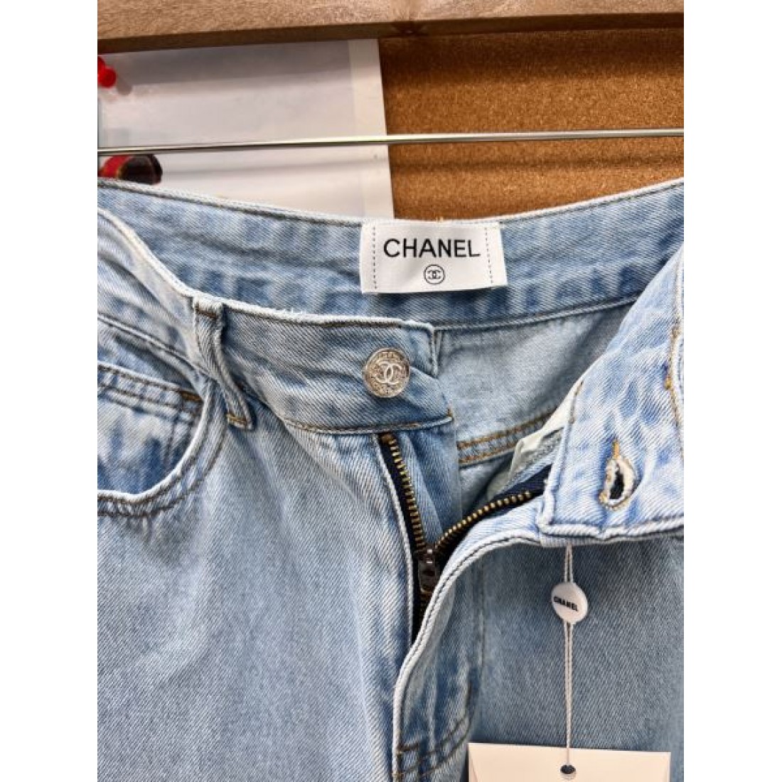 フェードブルー CHANEL シャネル コピー ストレートジーンズ リラックスシルエット