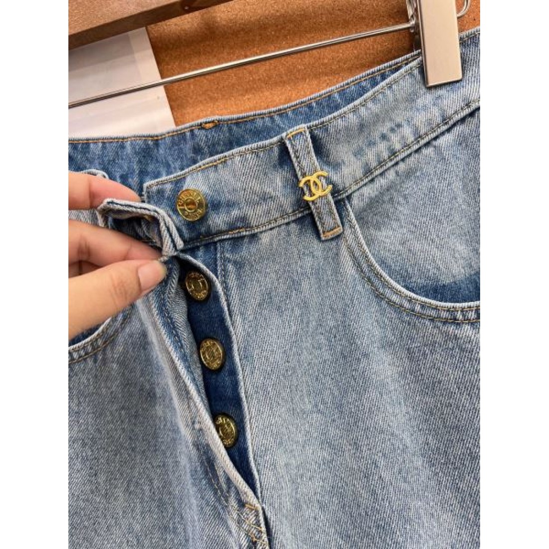 ヴィンテージウォッシュ ハイウエスト CHANEL シャネル コピー レディース ワイドデニム ストレートシルエット
