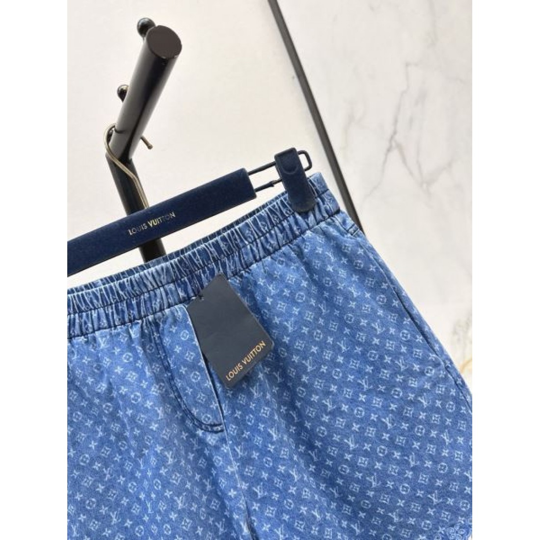 ライトインディゴ 総柄デザイン LOUIS VUITTON ルイヴィトン コピー レディース イージーショーツ リゾートカジュアル