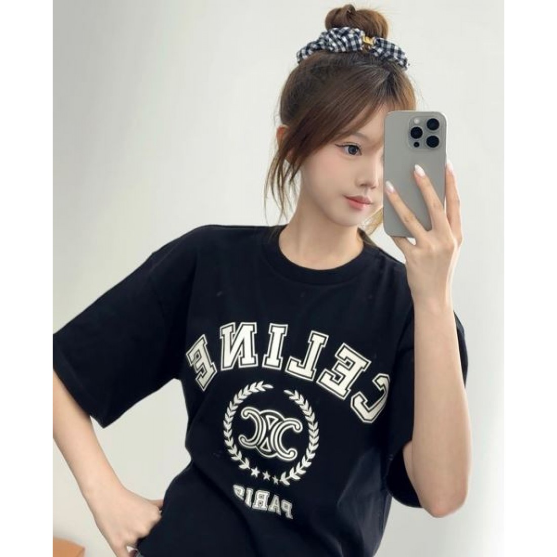 レトロムード CELINE セリーヌ コピー グラフィックTシャツ ビッグレタリング ルーズシルエット