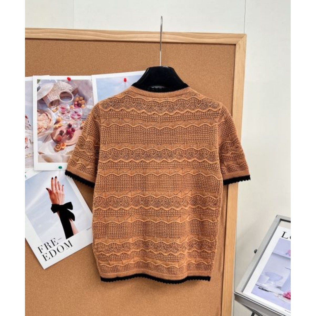 織り柄が映える CHANEL シャネル コピー ショートカーディガン ポケットデザイン レトロエレガント