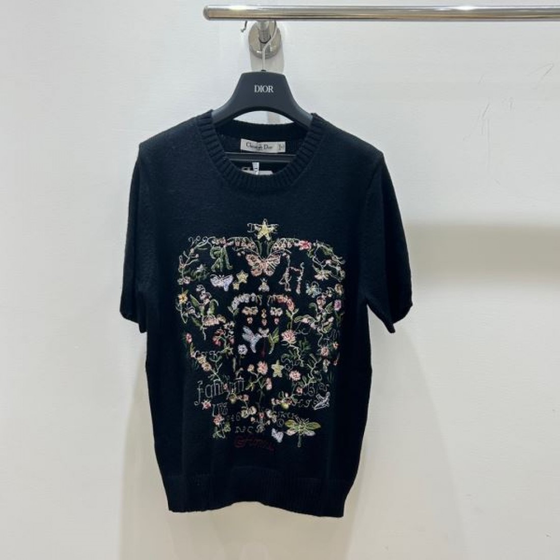 庭園アートが映える DIOR ディオール コピー ショートスリーブニット ボタニカルジャカード リゾートスタイル