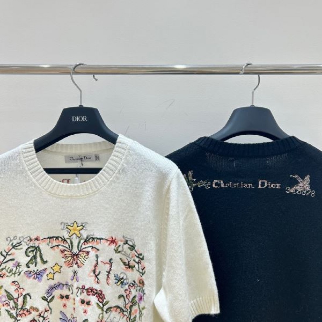 庭園アートが映える DIOR ディオール コピー ショートスリーブニット ボタニカルジャカード リゾートスタイル