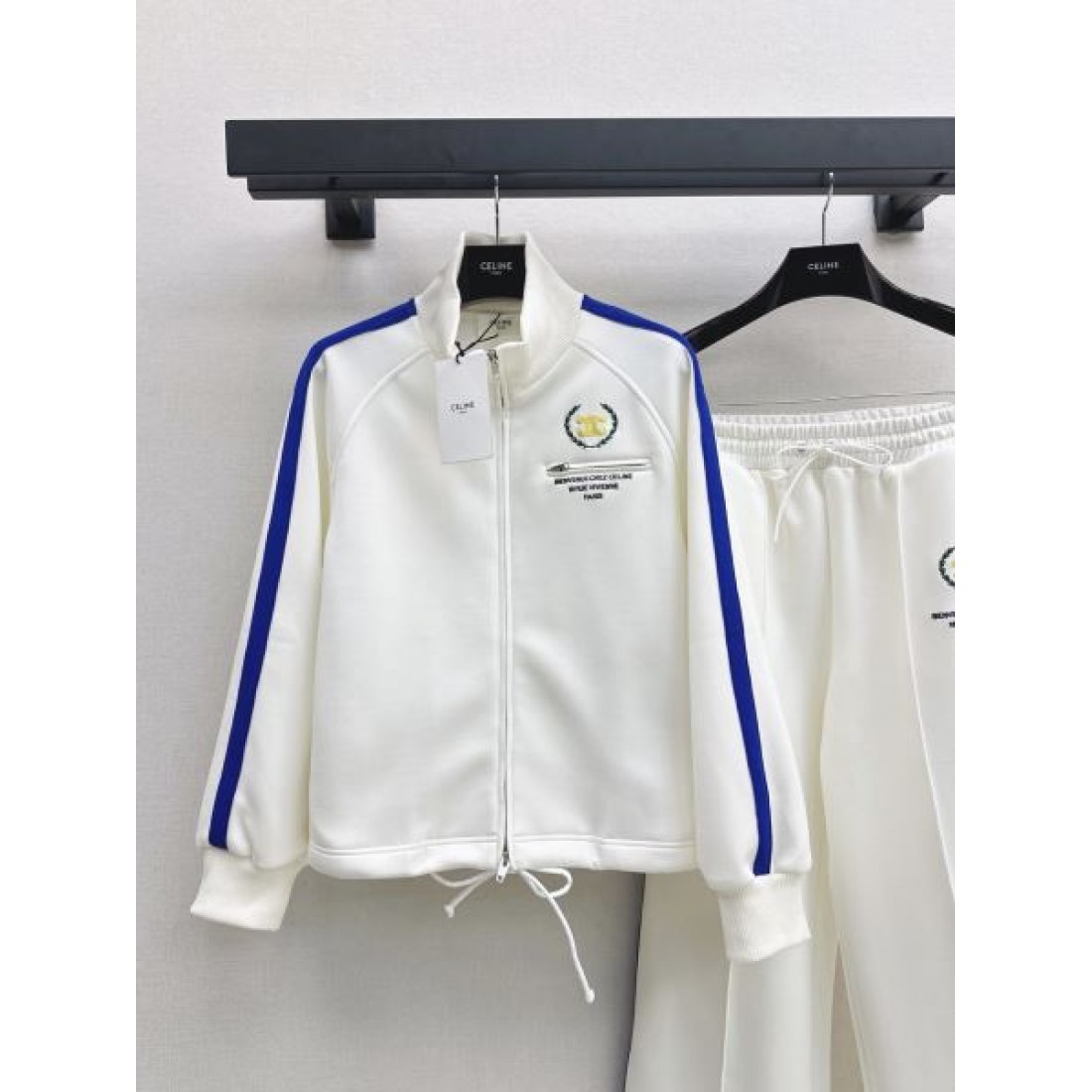 人気上昇 CELINE セリーヌ コピー トラックスーツ メンズ ジップジャケット ロングパンツ スポーティーシルエット