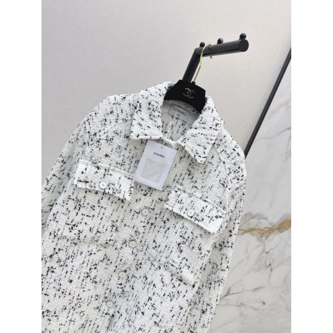 CHANEL シャネル コピー レディース シャツブルゾン ネップ調テクスチャー 直線シルエット クラシカル仕様