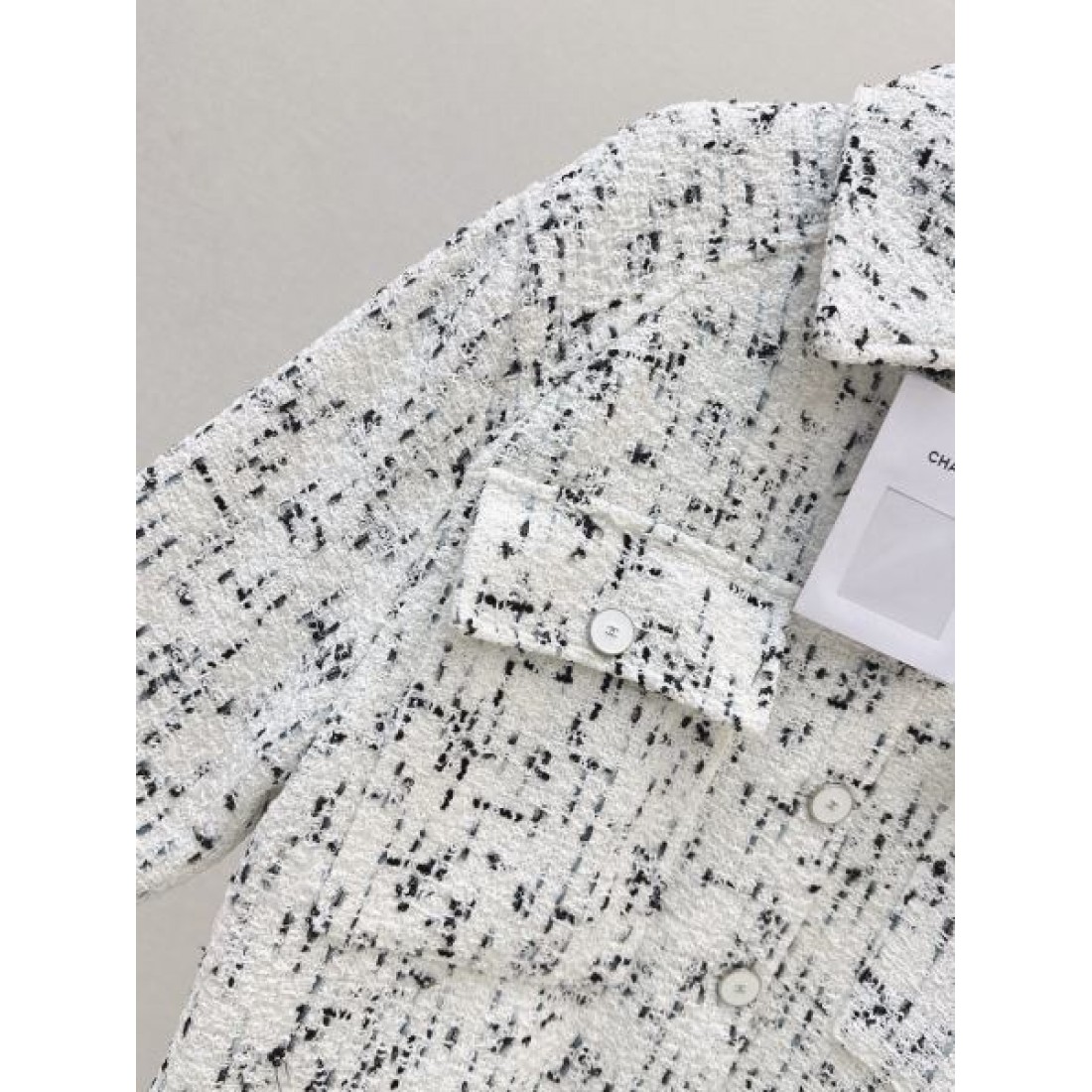 CHANEL シャネル コピー レディース シャツブルゾン ネップ調テクスチャー 直線シルエット クラシカル仕様
