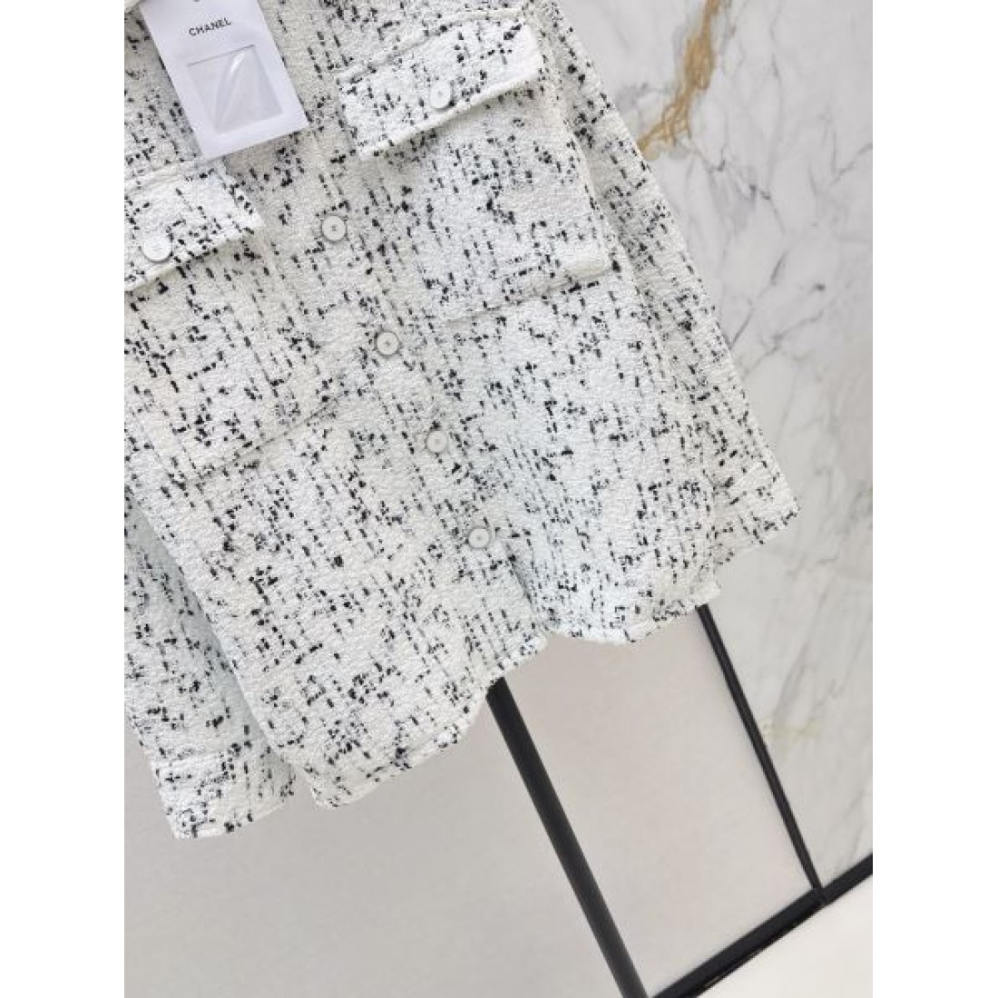 CHANEL シャネル コピー レディース シャツブルゾン ネップ調テクスチャー 直線シルエット クラシカル仕様
