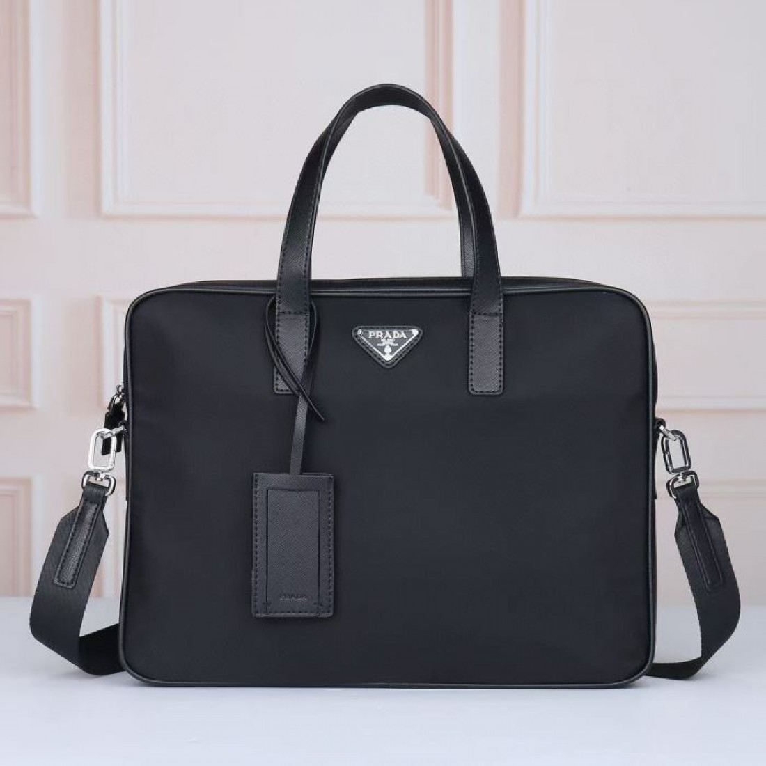 フロントレザータグ レザー調トリム PRADA ...