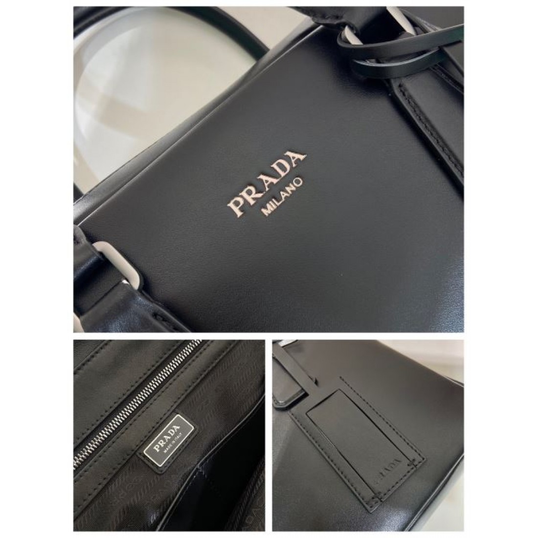 ネイビー ブラウン2色展開 スマートな横型設計 PRADA プラダ コピー ビジネスバッグ メンズ通勤 フォーマルスタイル