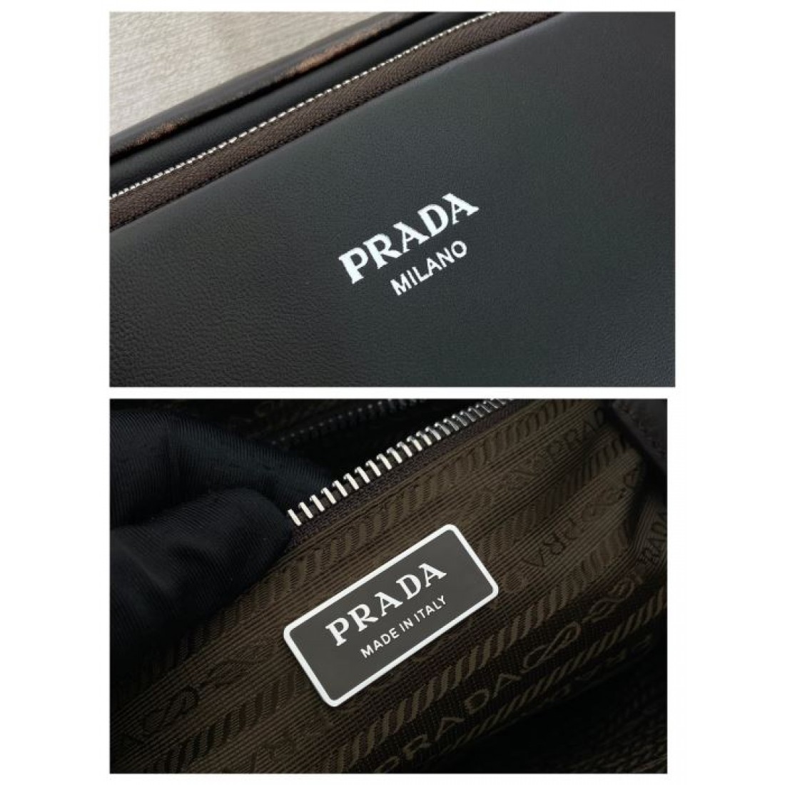 光沢レザー調 ワイドストラップ PRADA プラダ コピー ミニバッグ 斜め掛け 休日コーデ ストリートファッション