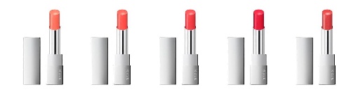 左から) RMK リップスティック コンフォート エアリーシャイン 07、08、09、10、11 各3,500円＋税＜新製品＞