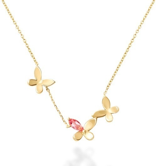 パサージュ ド パピヨン ネックレス 18K YG／ピンクトルマリン 68,000円＋税