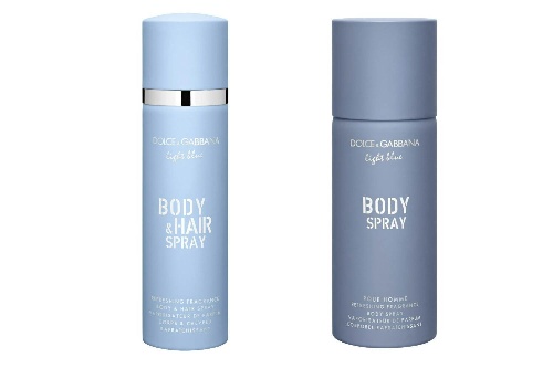 左から) ドルチェ＆ガッバーナ ライトブルー ボディ＆ヘアスプレー 100mL 4,730円
ドルチェ＆ガッバーナ ライトブルー プールオム ボディスプレー N 125mL 3,300円