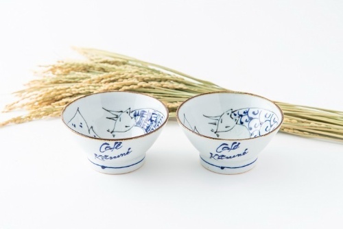CAFÉ KITSUNÉ×AKOMEYA TOKYO　波佐見焼茶碗 3,200円＋税
※12月8日(火)発売
