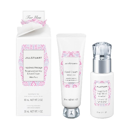 ジルスチュアート　ハピネスメッセージ　トリートメント　ヘアミスト & ハンドクリーム ホワイトフローラル 2,200円＋税