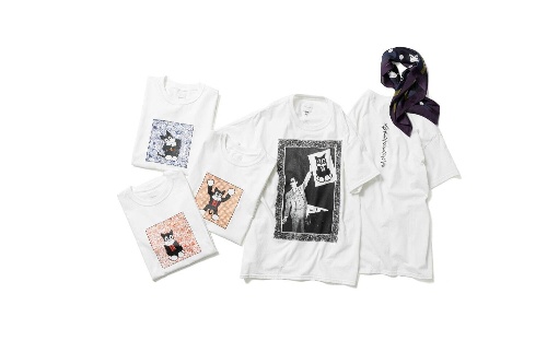 プリントTシャツ 各7,150円(税込)、シルクスカーフ 11,000円(税込)